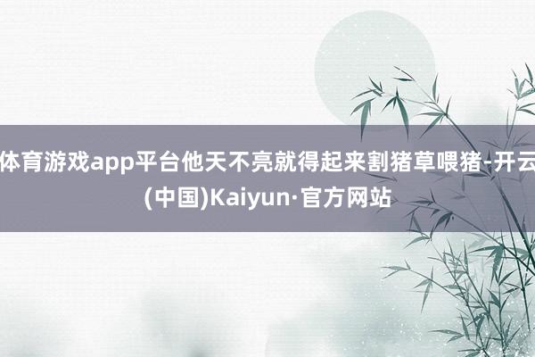 体育游戏app平台他天不亮就得起来割猪草喂猪-开云(中国)Kaiyun·官方网站