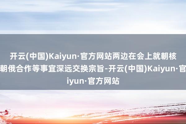 开云(中国)Kaiyun·官方网站两边在会上就朝核问题、朝俄合作等事宜深远交换宗旨-开云(中国)Kaiyun·官方网站