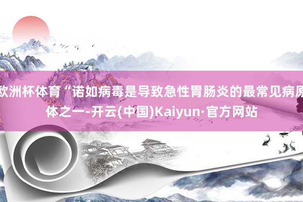 欧洲杯体育“诺如病毒是导致急性胃肠炎的最常见病原体之一-开云(中国)Kaiyun·官方网站