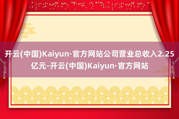 开云(中国)Kaiyun·官方网站公司营业总收入2.25亿元-开云(中国)Kaiyun·官方网站