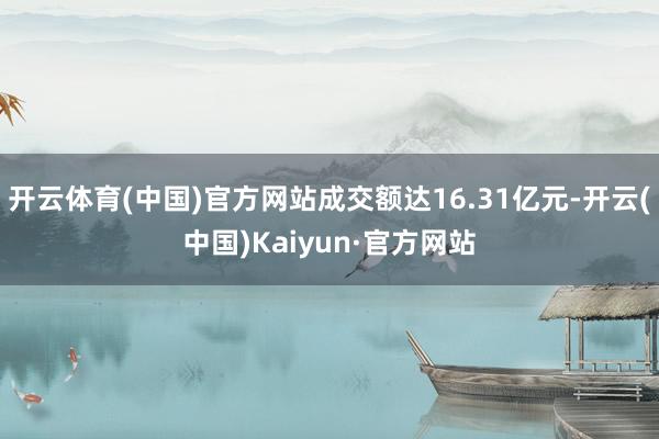 开云体育(中国)官方网站成交额达16.31亿元-开云(中国)