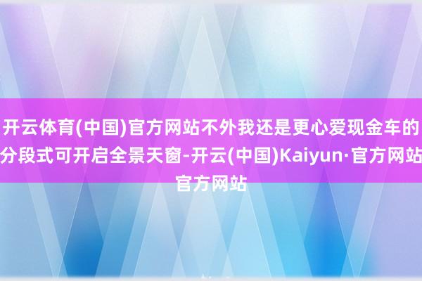 开云体育(中国)官方网站不外我还是更心爱现金车的分段式可开启