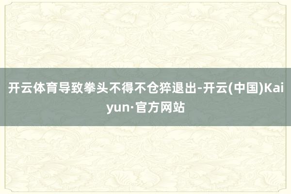 开云体育导致拳头不得不仓猝退出-开云(中国)Kaiyun·官方网站