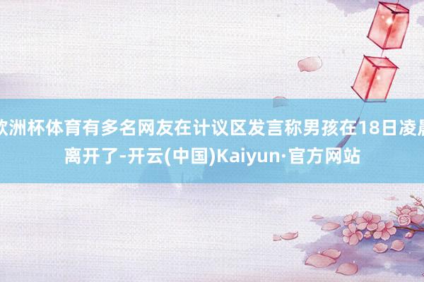欧洲杯体育有多名网友在计议区发言称男孩在18日凌晨离开了-开云(中国)Kaiyun·官方网站
