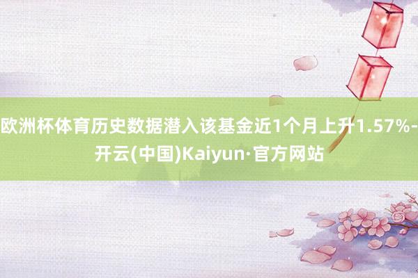 欧洲杯体育历史数据潜入该基金近1个月上升1.57%-开云(中国)Kaiyun·官方网站
