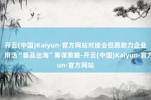 开云(中国)Kaiyun·官方网站对接会但愿助力企业用好、用