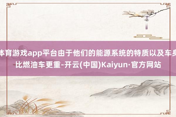 体育游戏app平台由于他们的能源系统的特质以及车身比燃油车更