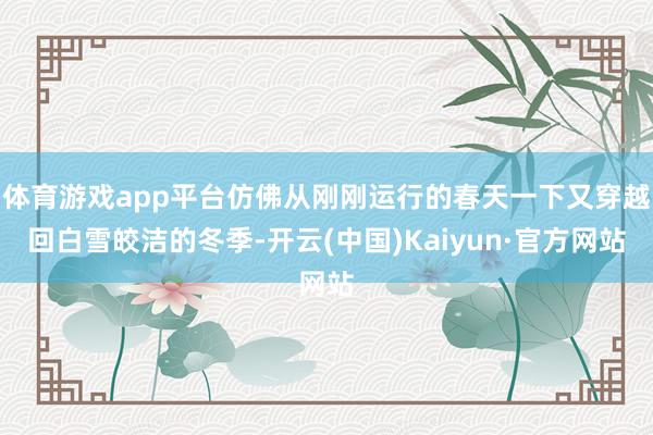 体育游戏app平台仿佛从刚刚运行的春天一下又穿越回白雪皎洁的冬季-开云(中国)Kaiyun·官方网站