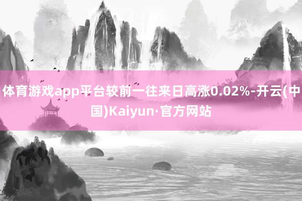 体育游戏app平台较前一往来日高涨0.02%-开云(中国)Kaiyun·官方网站