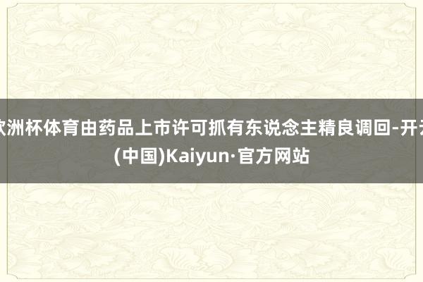 欧洲杯体育由药品上市许可抓有东说念主精良调回-开云(中国)K