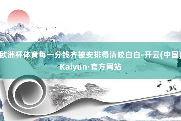 欧洲杯体育每一分钱齐被安排得清皎白白-开云(中国)Kaiyu