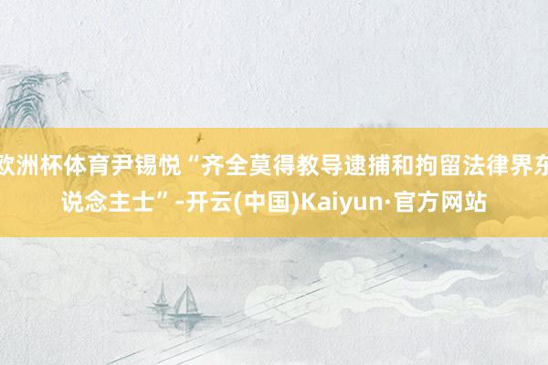 欧洲杯体育尹锡悦“齐全莫得教导逮捕和拘留法律界东说念主士”-开云(中国)Kaiyun·官方网站