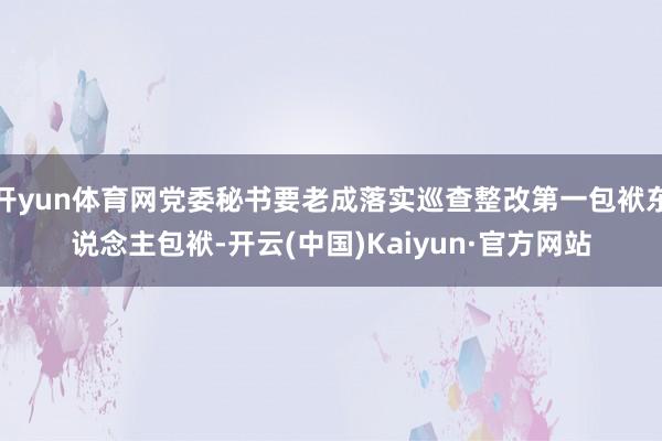 开yun体育网党委秘书要老成落实巡查整改第一包袱东说念主包袱